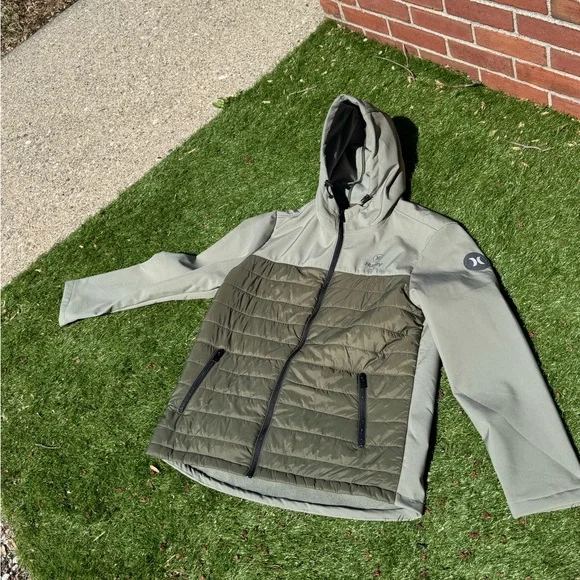 Hurley Green and Gray Hooded Jacket - Picture 10 of 16